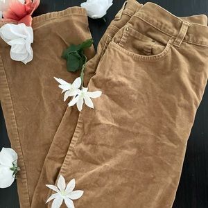 Stylish khaki/tan corduroy pants. Jones New York, wide leg, stretch, size 10.